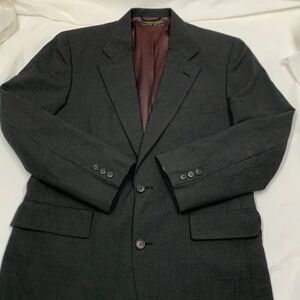 Men Brooks Brothers Black Brooks Blend 2 Button Suit Coat Single Slit Size 40R